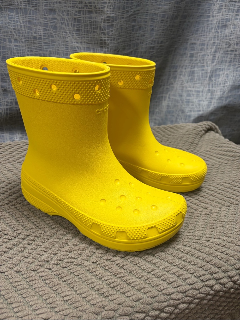 CROCS Kids Yellow Waterproof Rain Clogs Boots